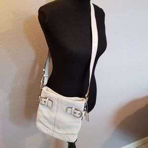 Authentic  white leather coach crossbody bag